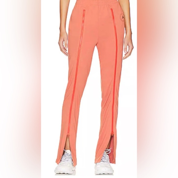 Adidas by Stella McCartney Orange Front Zipper Flare Track Pants Women’s Size M - Picture 1 of 8